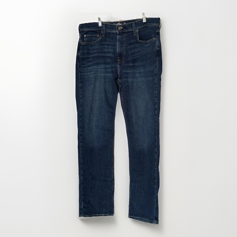 Hollister Epic Flex Straight Jeans‎ Mens 33x31 Dark Wash Stretch Denim Casual